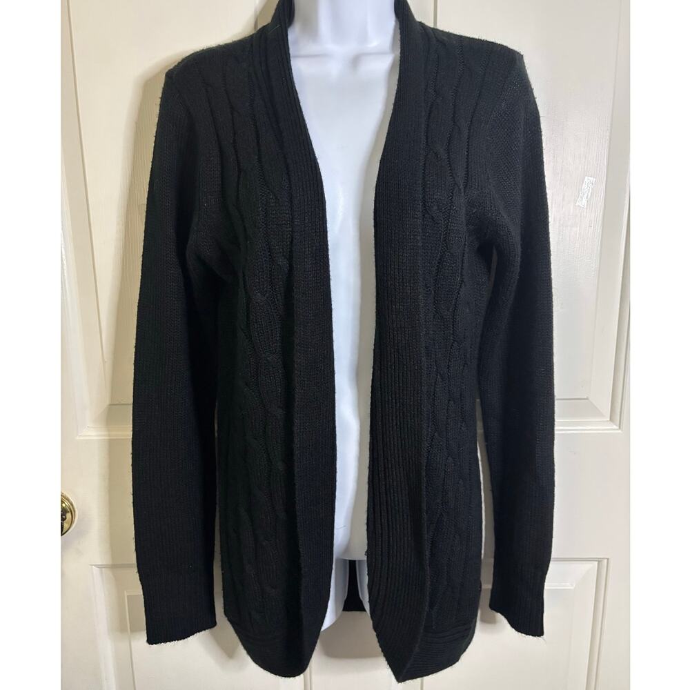 FRESH Black Open Front Cardigan Sz M